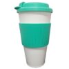 Vaso térmico con banda y tapa café