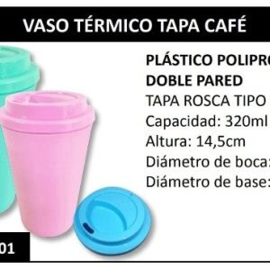 VASO TÉRMICO TAPA CAFÉ (TEK01)