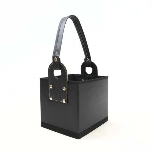 Canasta Cuerina Cubo – NEGRO - Imagen 15