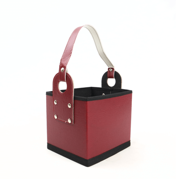 Canasta Cuerina Cubo – NEGRO - Imagen 5