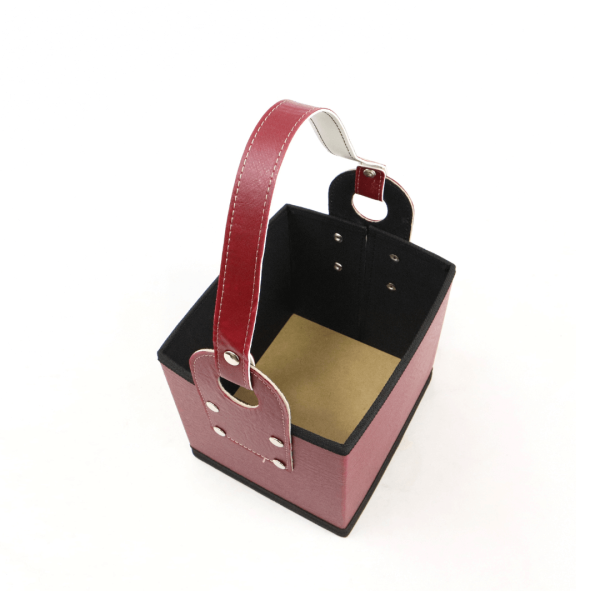 Canasta Cuerina Cubo – NEGRO - Imagen 7