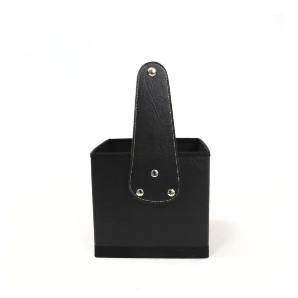 Canasta Cuerina Cubo – NEGRO - Imagen 11