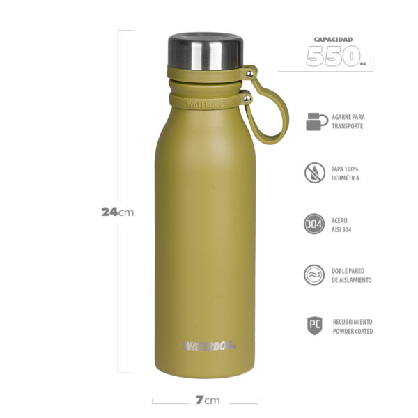 Botella acero inox 0,600 l BUHO600