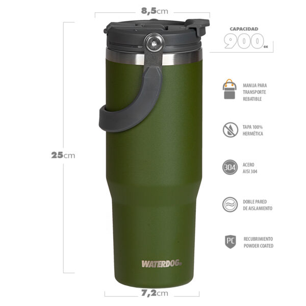 Vaso acero inox con manija 0,900 l ZUMO900