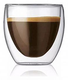 Vaso doble vidrio borosilicato 150ml. Código 9383