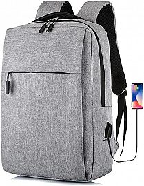 Mochila reforzada porta notebook hasta 15.6 Código 2191 gris