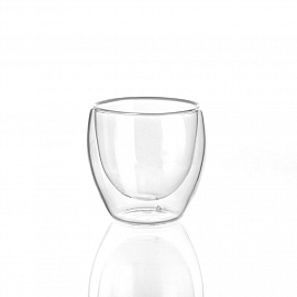 Vaso doble vidrio borosilicato 80ml. Código 29382