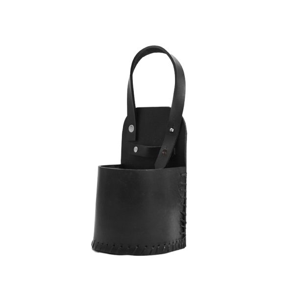 PORTA MATE DE CUERO NEGRO PARA AUTO - Imagen 2