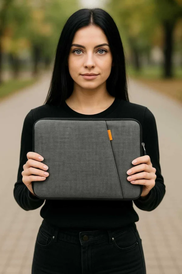 FUNDA PORTA Notebook Cordura C/Bolsillo | Gris - Imagen 6