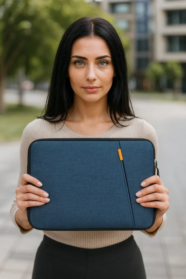 FUNDA PORTA Notebook Cordura C/Bolsillo | Azul Melange - Imagen 2