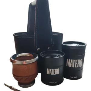 Set Matero, Mate + Canasta + Bombilla + Yerbero Y Azucarera Negro