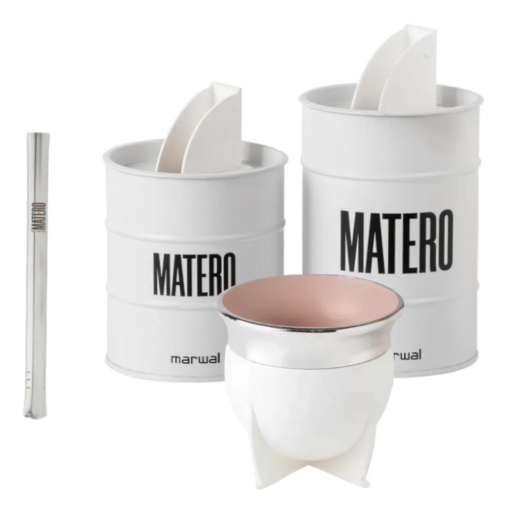 Set Matero Yerbera Azucarera + Mate Charro + Bombilla Chata - Imagen 2