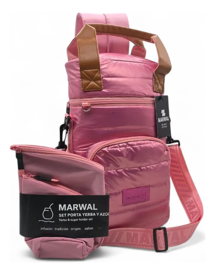 Mochila Matera Tipo Puffer Con Bags Rosa Chicle - Imagen 2