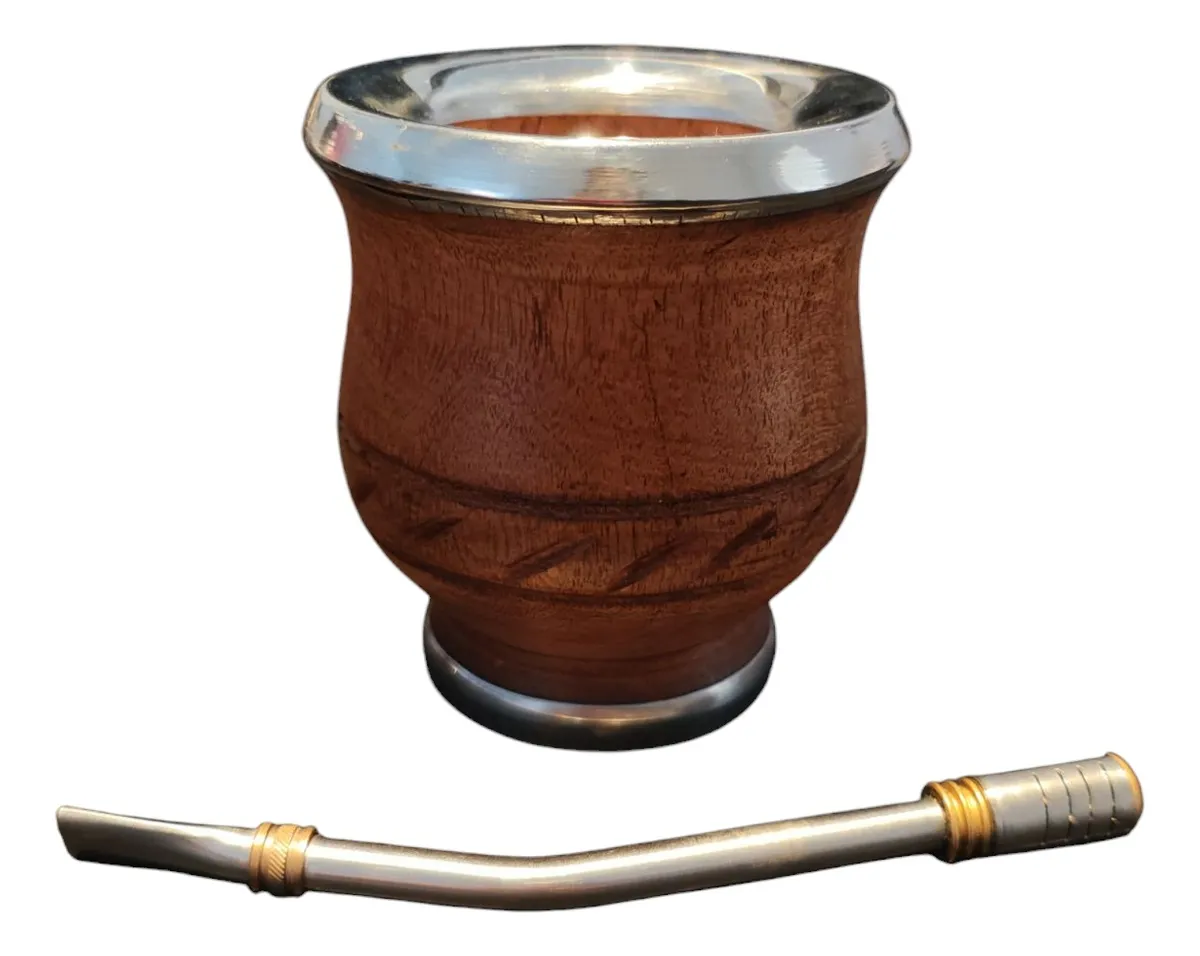 Set Matero, Mate + Canasta + Bombilla + Yerbero Y Azucarera Negro - Imagen 5