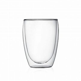 Vaso doble vidrio borosilicato 350ml en caja unit. Código: 9385