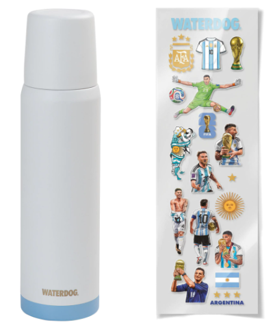 Termo Waterdog Obus - Edición Mundial + Stickers Selección Argentina+ Stickers isologo
