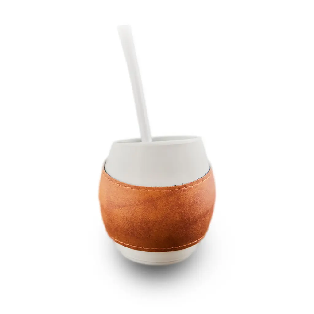 Mate Acriselfie Funda De Ecocuero Clásico Con Bombilla Y Extractor - Imagen 2