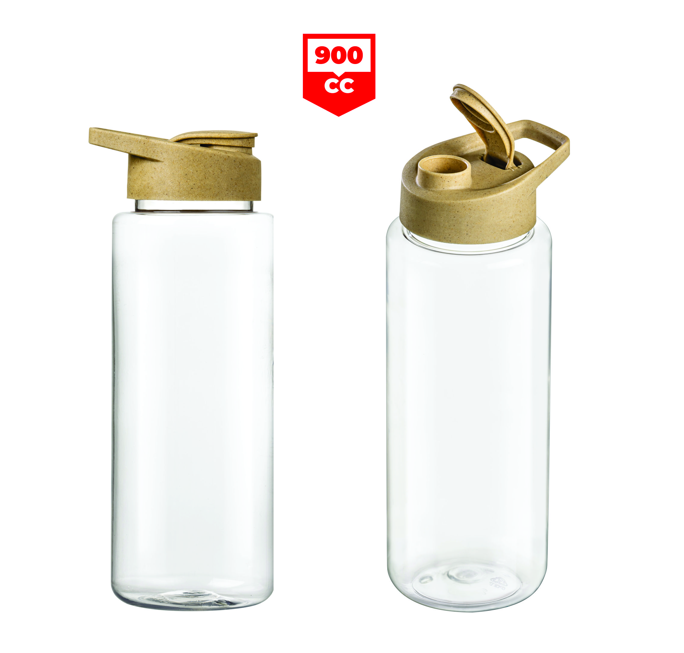 BOTELLA RECTA BAMBU TAPA SPORT 900cc - Imagen 2